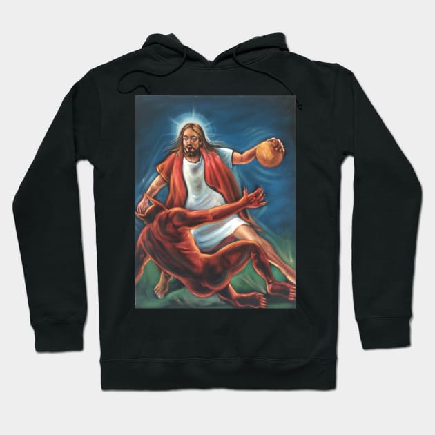 jesus crossing the devil Hoodie by Vortex.Merch